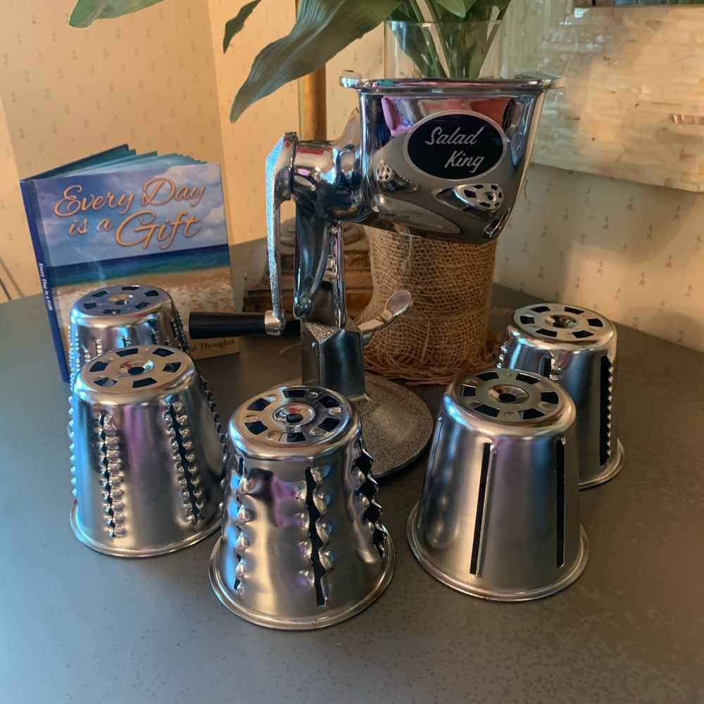 Salad King Food and Vegetable cutter 5 SILVER cones are Nickel and Chrome plated